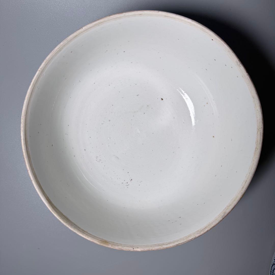 古伊万里　染付　蛸唐草　蓋付き鉢　直径21.5cm　共箱　蒐集家旧蔵品　状態◎