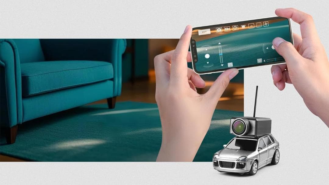 ハイテック　カメラ付きラジコンカー（ピンク）1/64 TECH FPV CAR