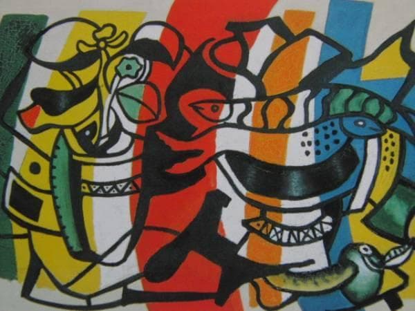 フェルナン・レジェ、二匹の魚のいる静物、希少画集画、新品高級額・額装付