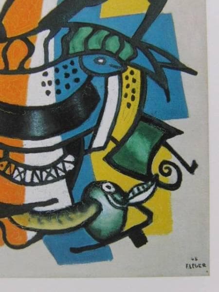 フェルナン・レジェ、二匹の魚のいる静物、希少画集画、新品高級額・額装付