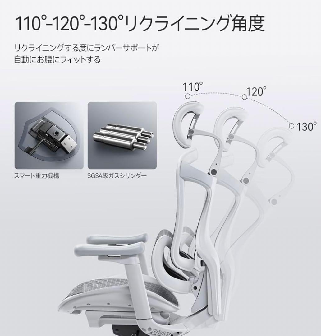 グレー メッシュ デスクチェア 3Dヘッドレスト ✨値下がりました￼