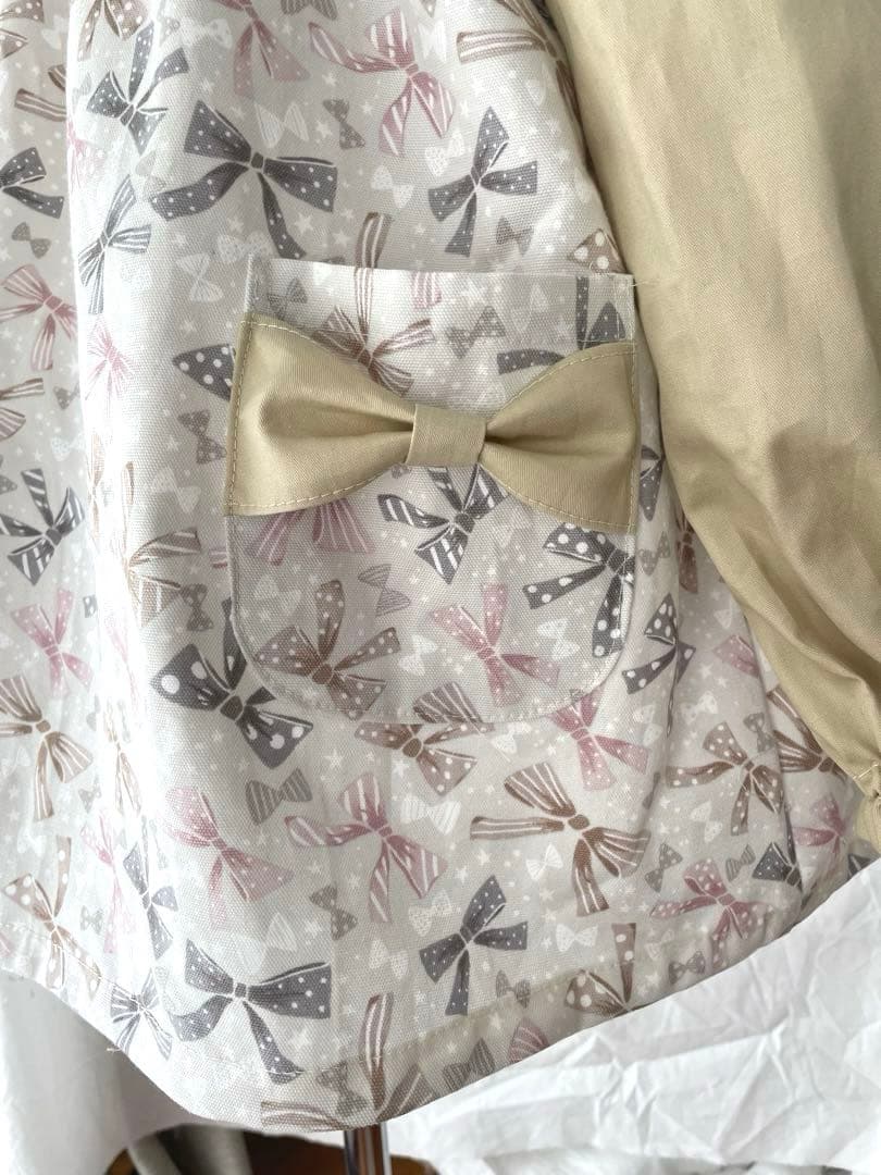 ハンドメイドスモック　size120 リボン　No.260