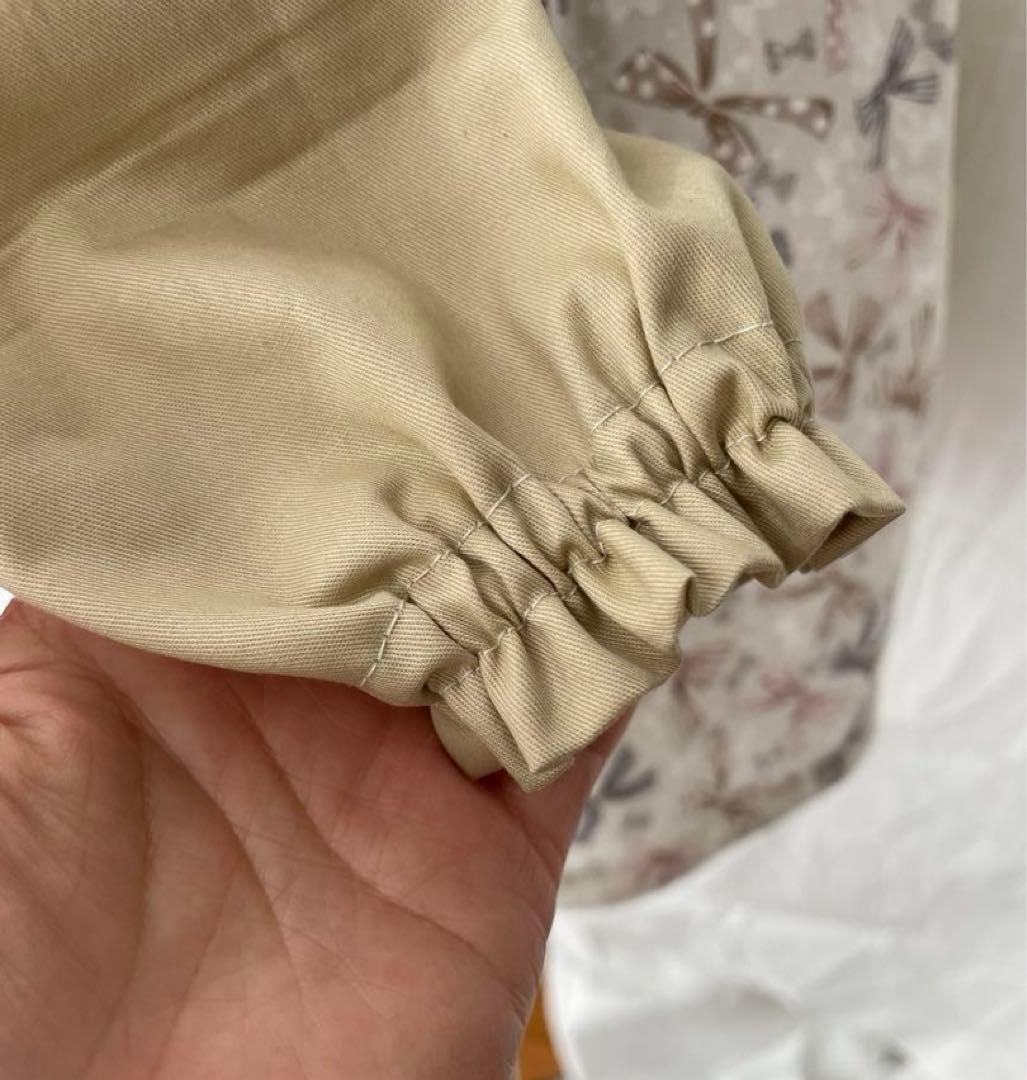 ハンドメイドスモック　size120 リボン　No.260