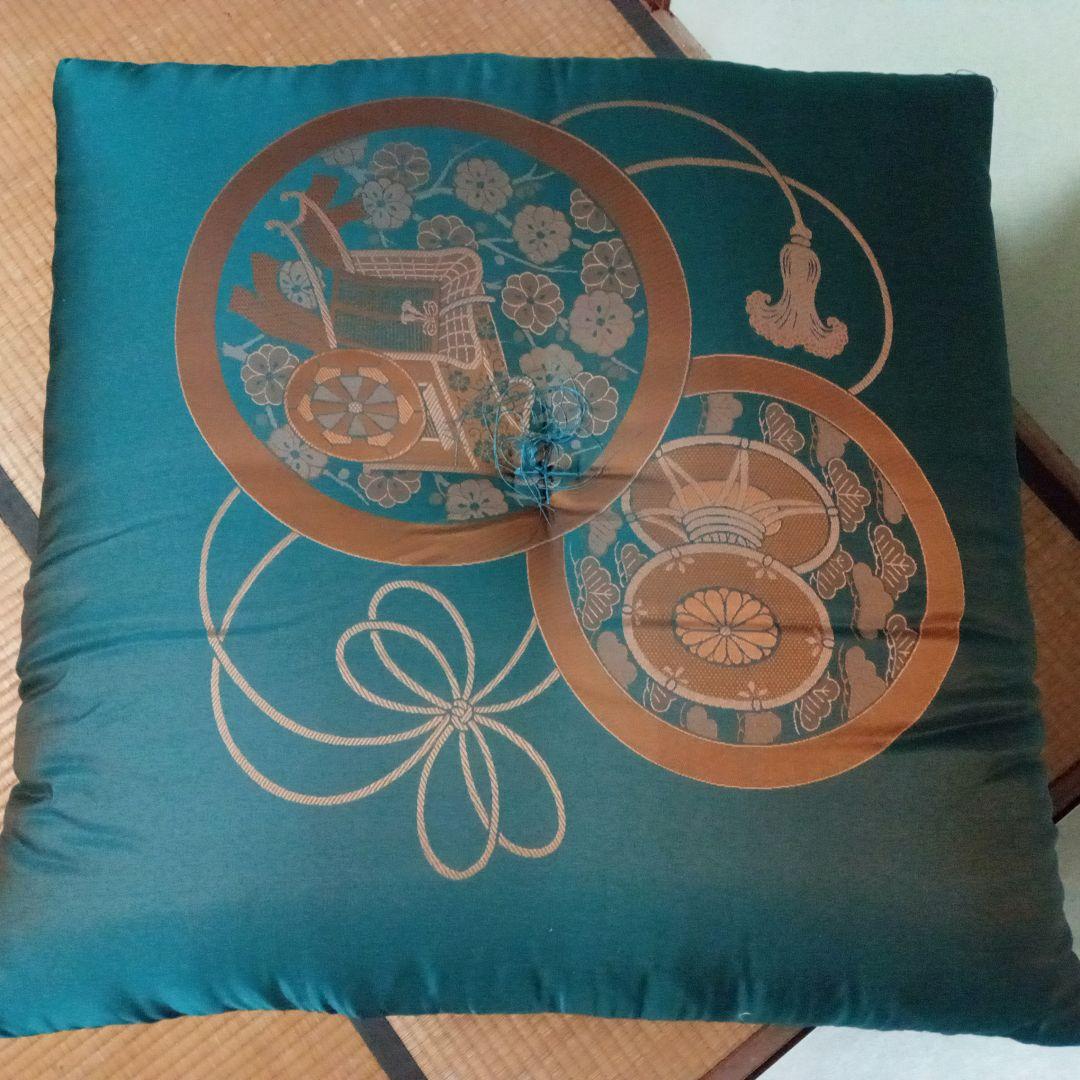 未使用　高級座布団 5枚セット 光沢　玉虫色　客用　座布団