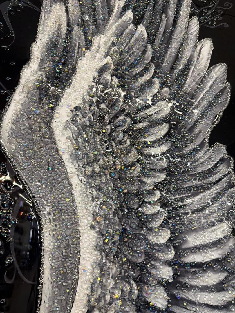 特大　水晶絵　アートパネル　天使　エンジェル　巨大　アート　絵画　縦160