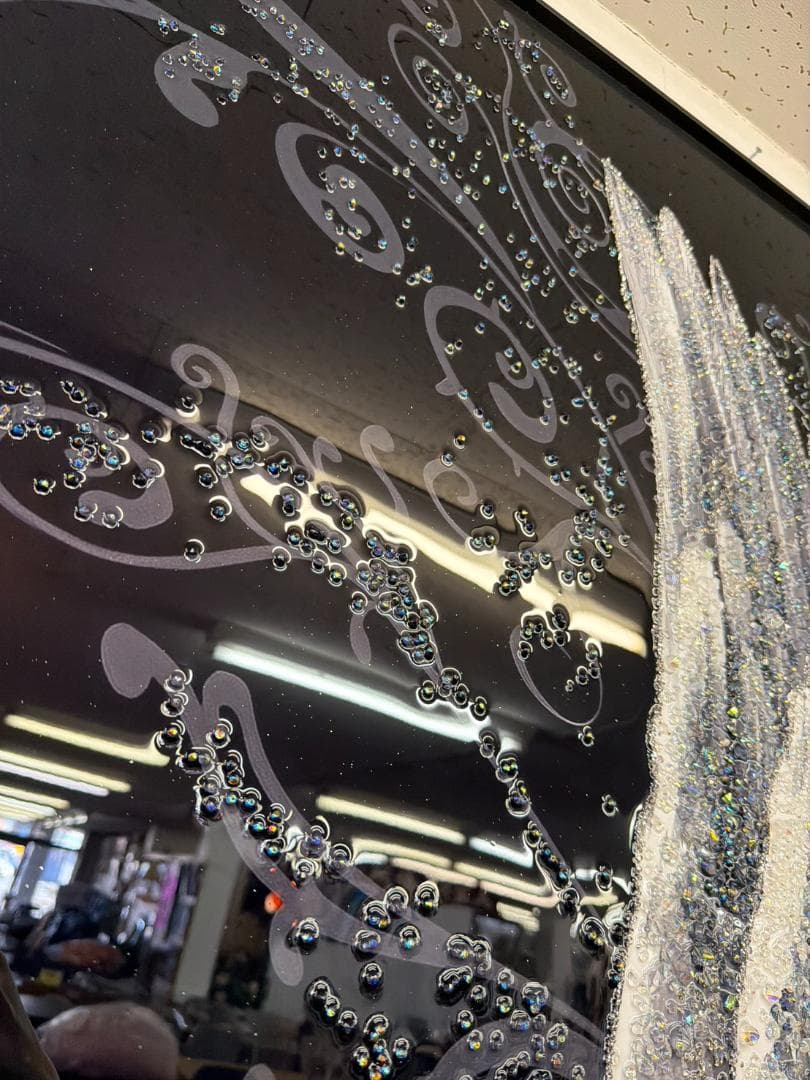 特大　水晶絵　アートパネル　天使　エンジェル　巨大　アート　絵画　縦160