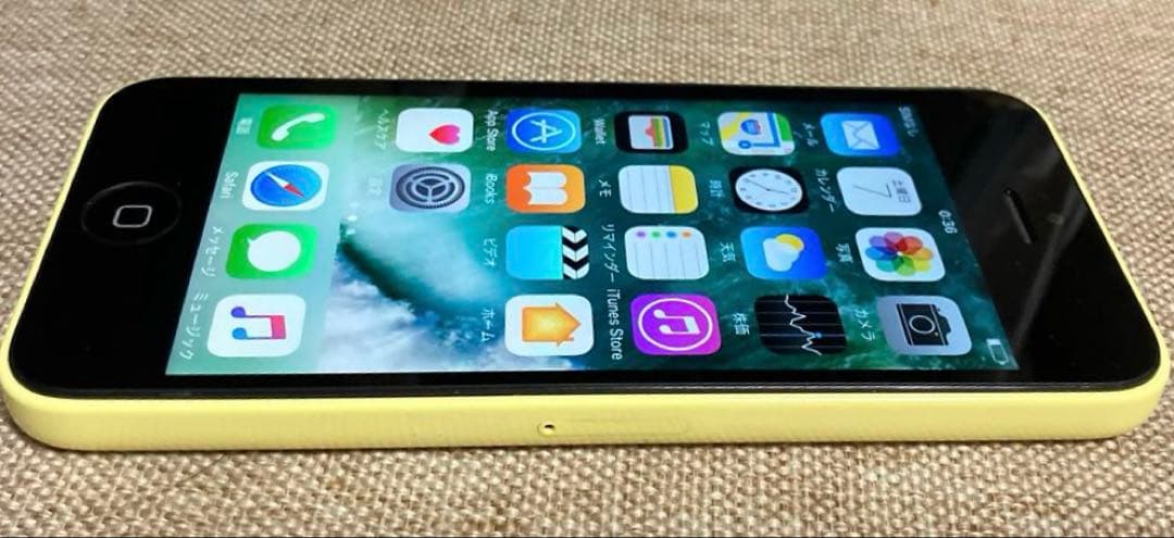 充放電１回 iPhone5c 16G イエロー 美品 バッテリー最大100%