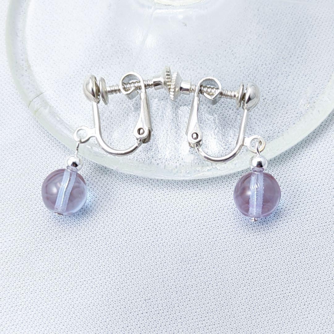 アンティークサフィレットビーズのシルバー925イヤリング