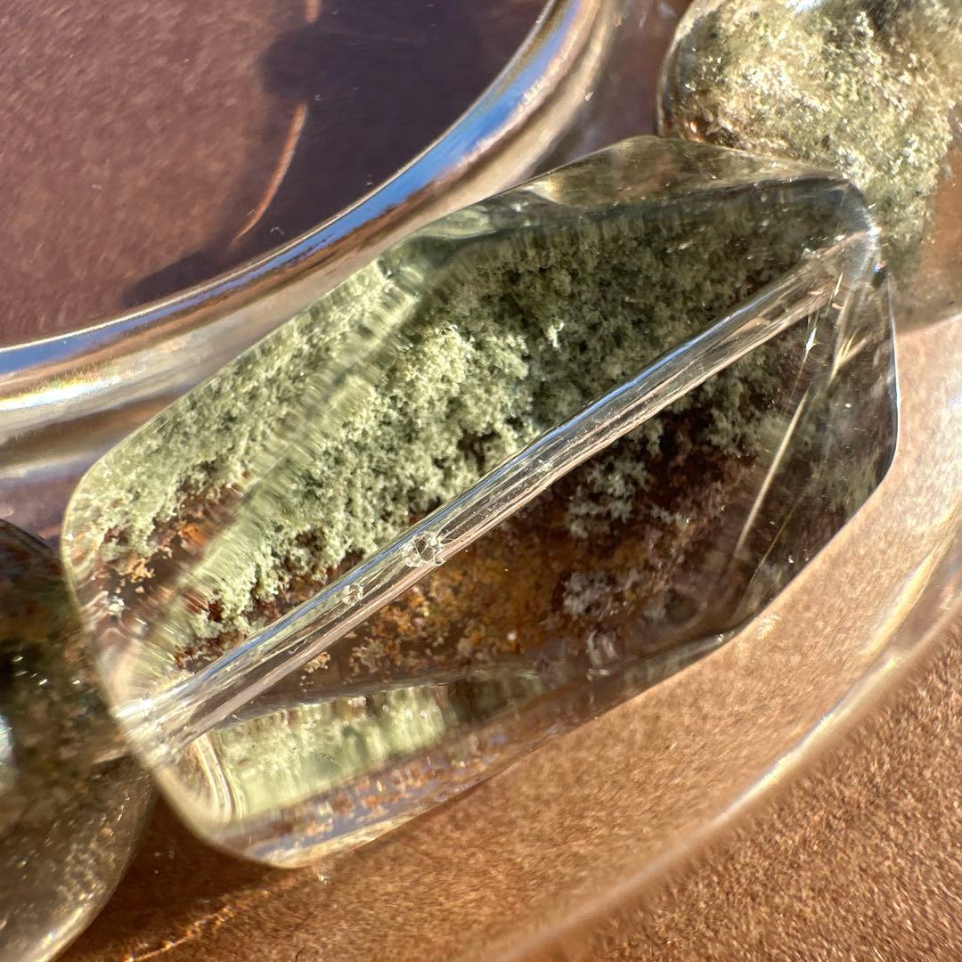 希少カラー！緑幽霊水晶（グリーンファントム）高透明 天然石ブレスレット 財運