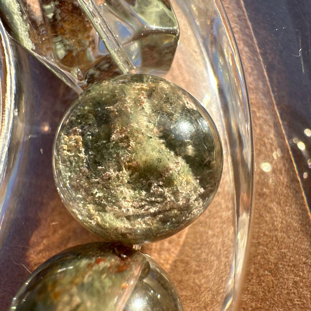 希少カラー！緑幽霊水晶（グリーンファントム）高透明 天然石ブレスレット 財運