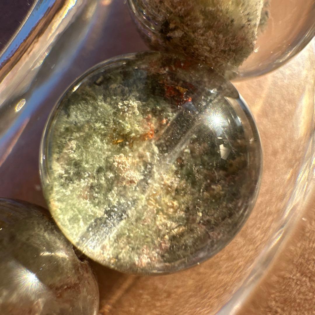 希少カラー！緑幽霊水晶（グリーンファントム）高透明 天然石ブレスレット 財運