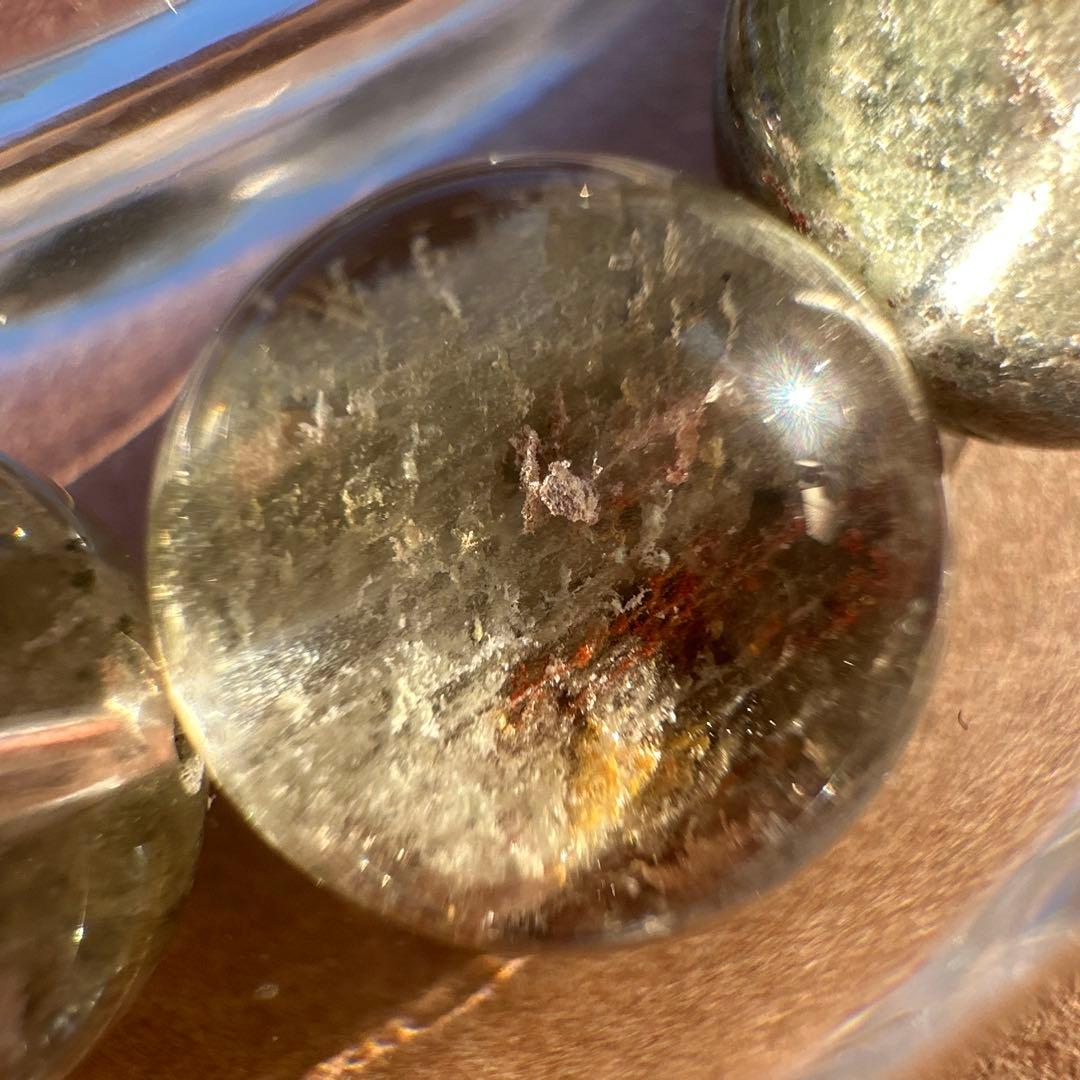 希少カラー！緑幽霊水晶（グリーンファントム）高透明 天然石ブレスレット 財運