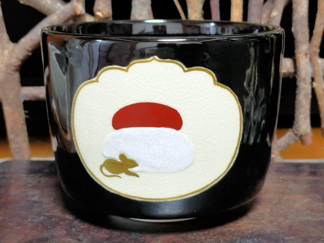 ♥岡田佳山♥　茶碗　♥福鼠の絵♥　共箱付き　♥茶道具　やました購入