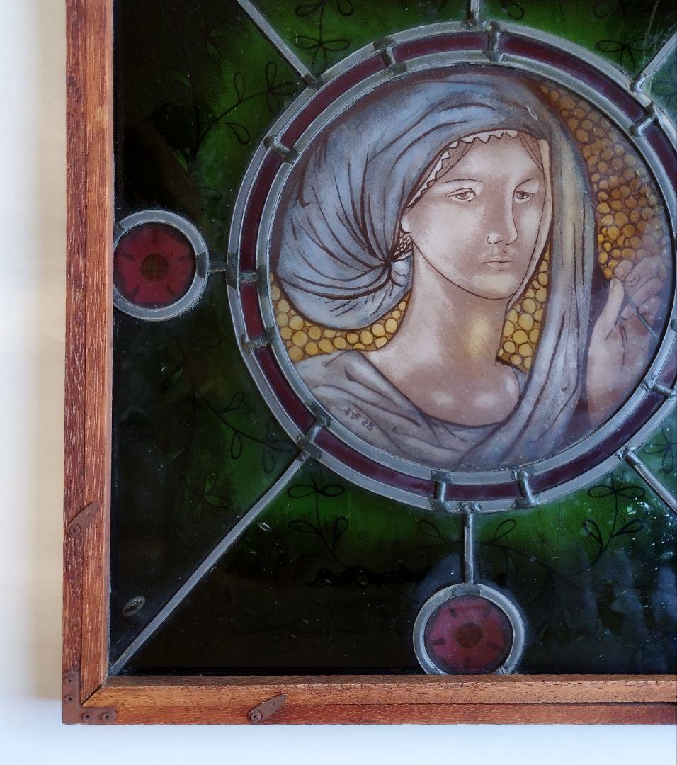 ステンドグラス・絵付けパネル　ミモザ