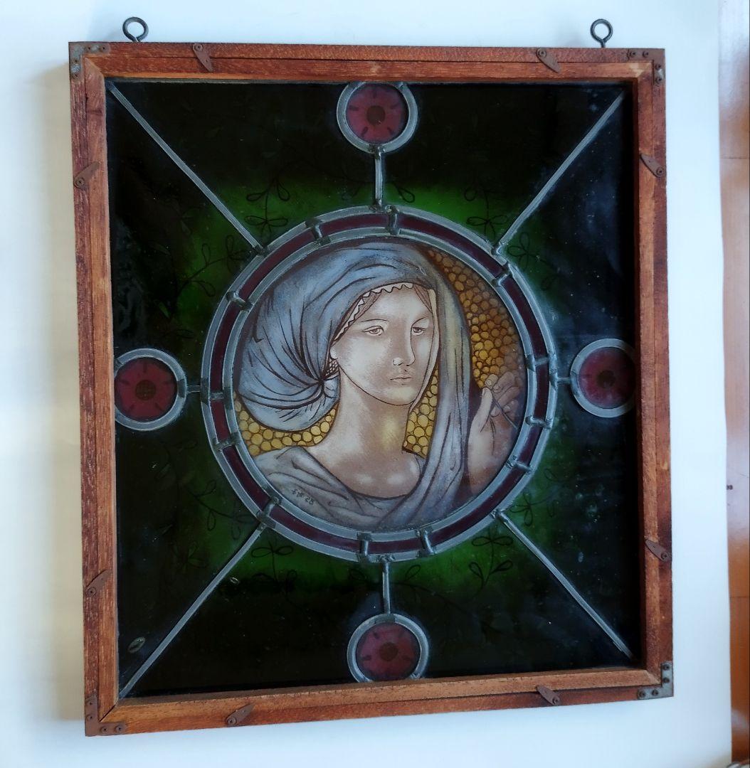 ステンドグラス・絵付けパネル　ミモザ