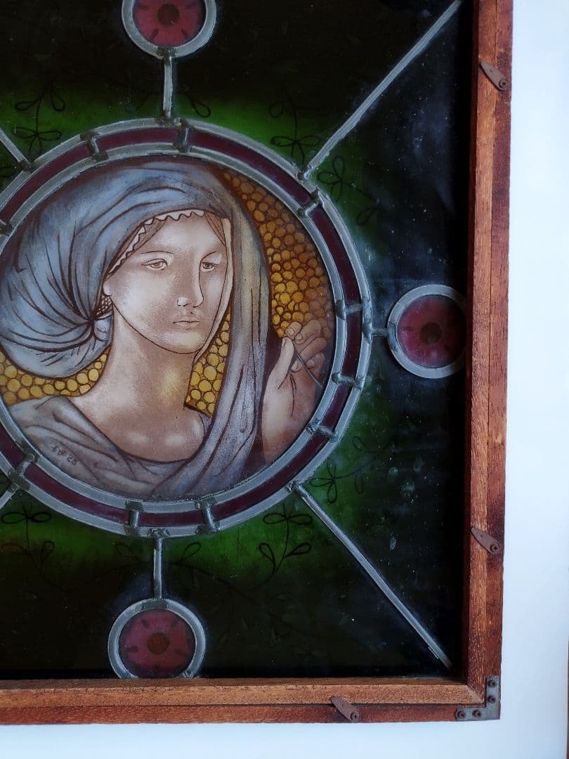 ステンドグラス・絵付けパネル　ミモザ