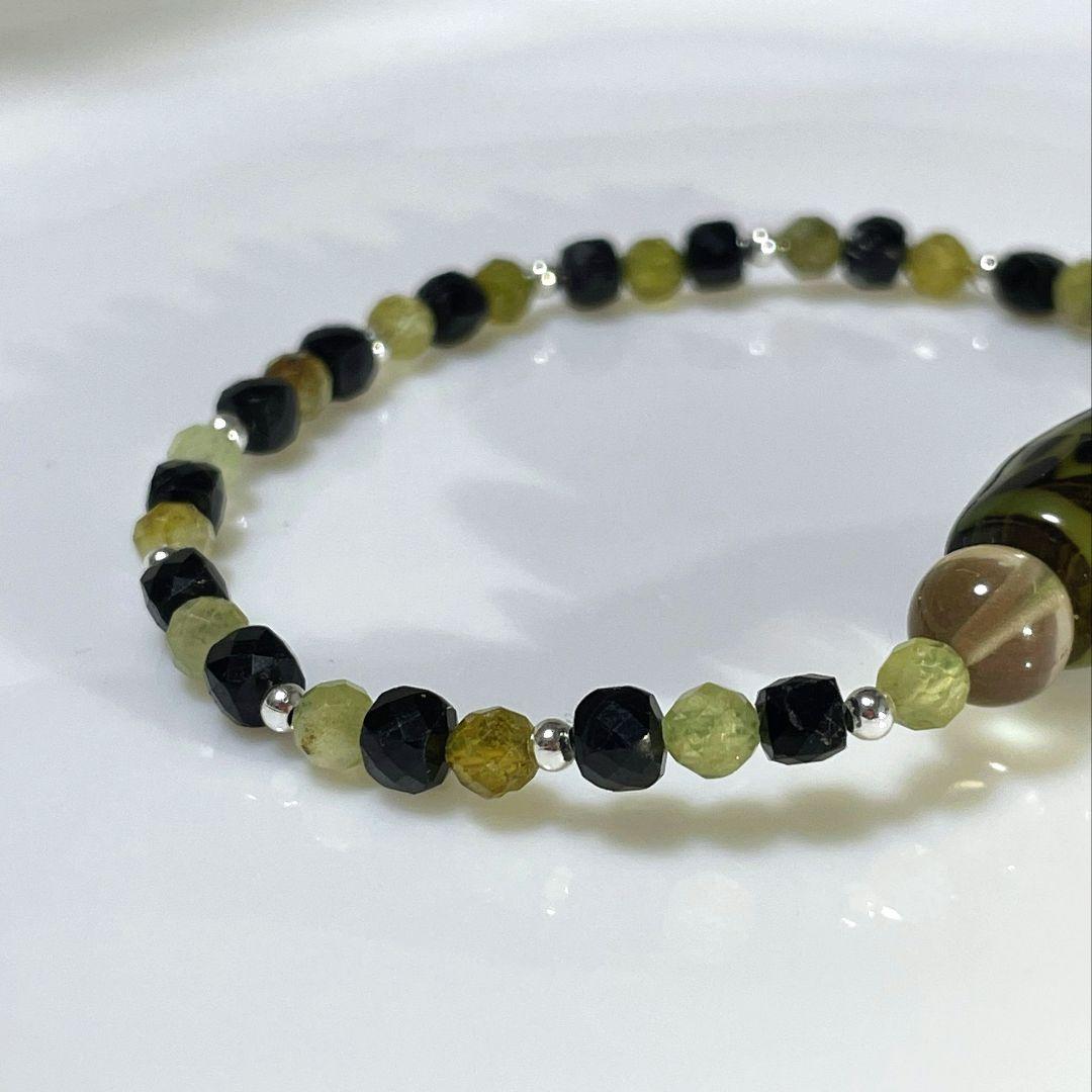 【虎牙天珠 古代紋様】稀少 アンデシン ツォボライト BLトルマリン レア物