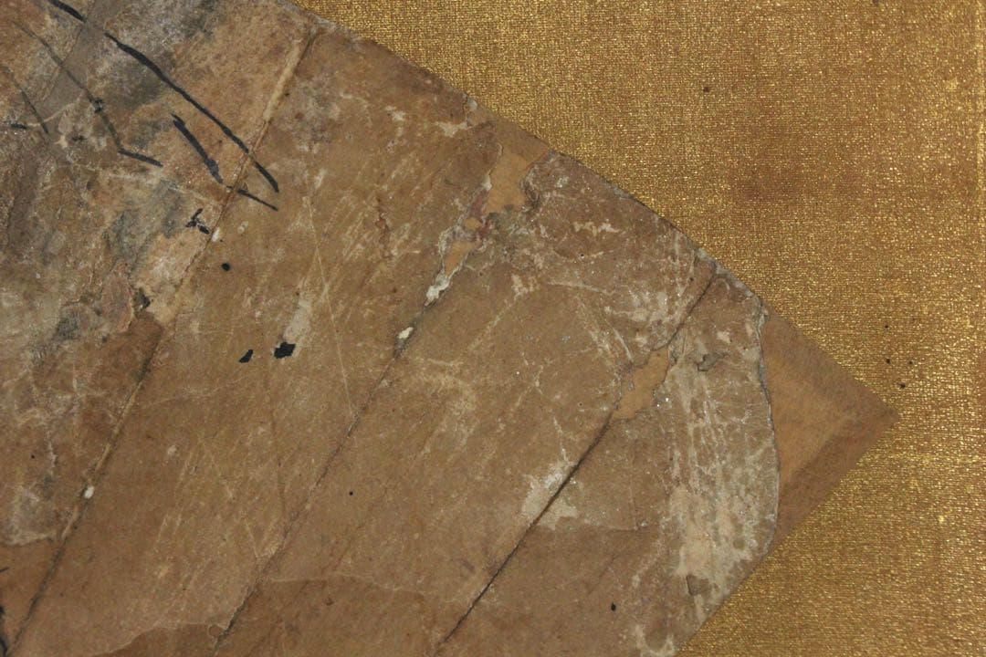 No5605 掛軸　作者不詳　在印　人物図　扇面　紙本着色　浮世絵　送料無料