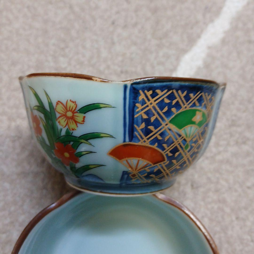 有田焼　西峰　花柄と幾何学模様の鉢・ボウルセット 10個