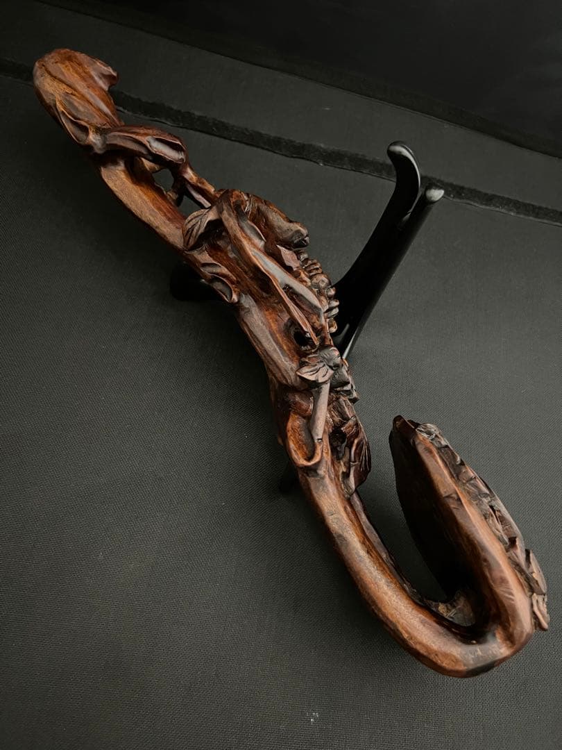 木彫 如意　彫刻 置物 魔除　風水 開運 金運 骨董 インテリア アンティーク