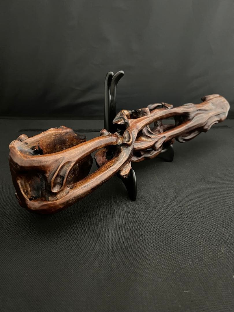 木彫 如意　彫刻 置物 魔除　風水 開運 金運 骨董 インテリア アンティーク