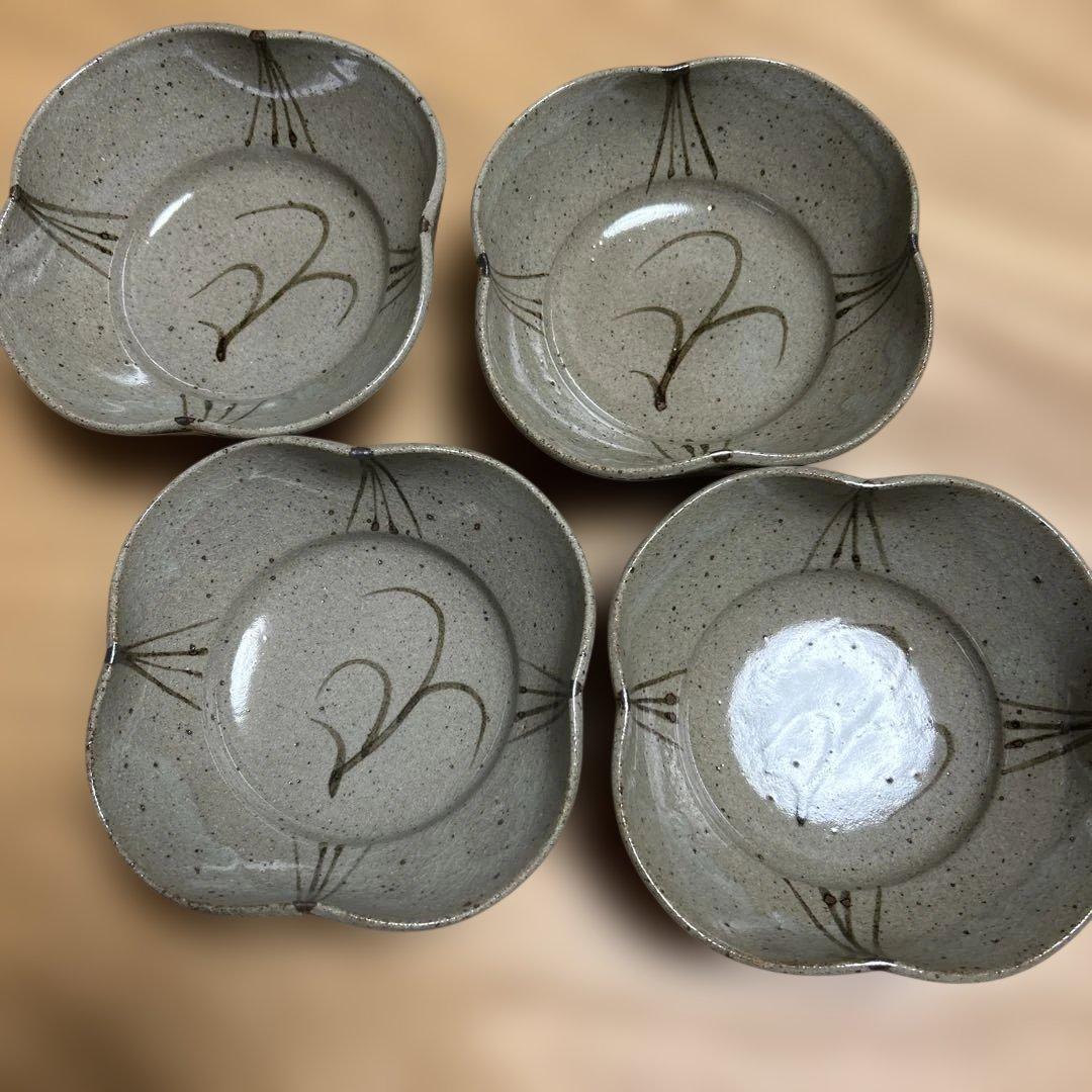 唐津焼　三玄窯　中里重利　絵唐津向付　4客　木箱付