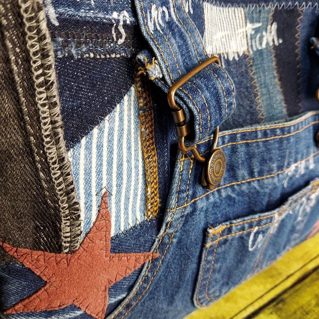 サイドポケットデニムバック　No.680　デニムリメイク　チューリップバック