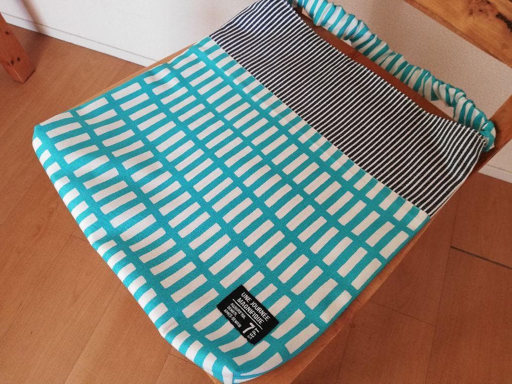 入園入学準備用品　オーダー受付 椅子座布団カバーOR防災頭巾カバー　　格子　北欧