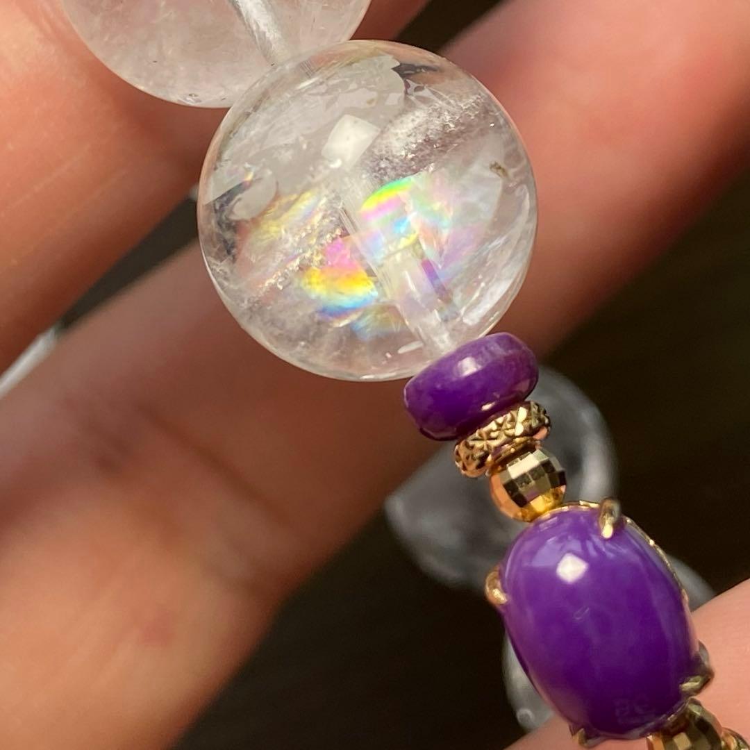 極上　スギライト＆天然アイリスクォーツ　ブレス