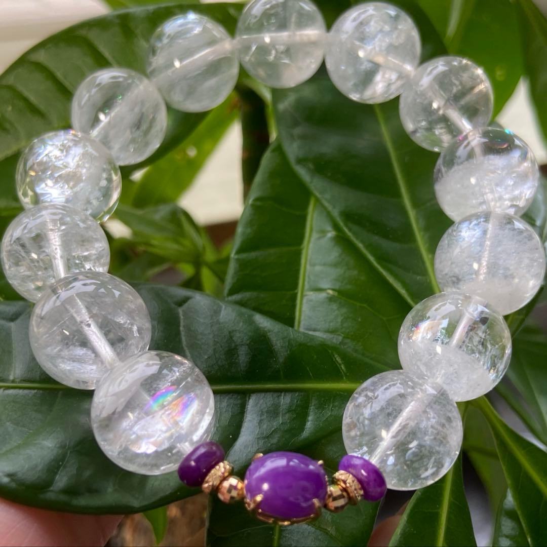 極上　スギライト＆天然アイリスクォーツ　ブレス