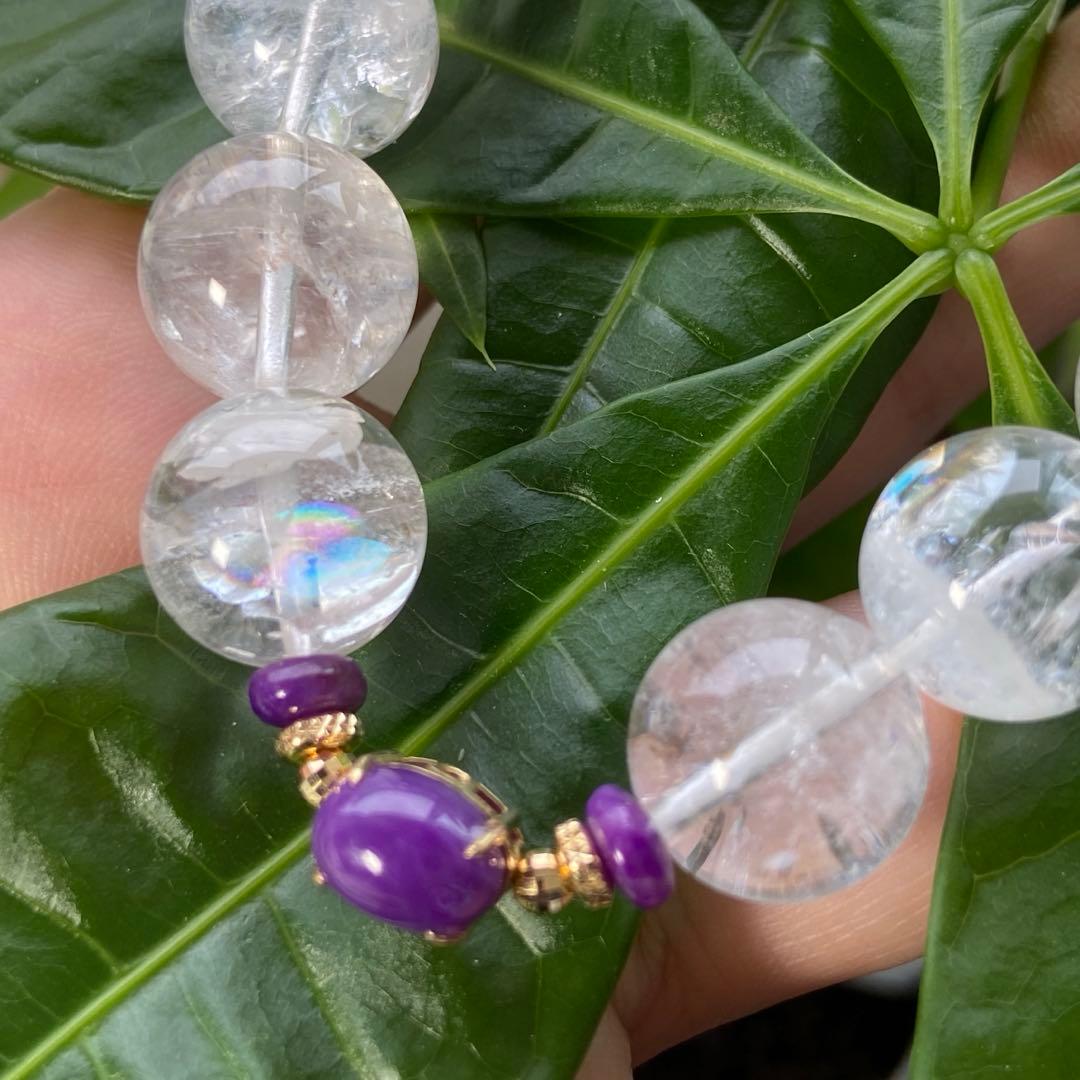 極上　スギライト＆天然アイリスクォーツ　ブレス