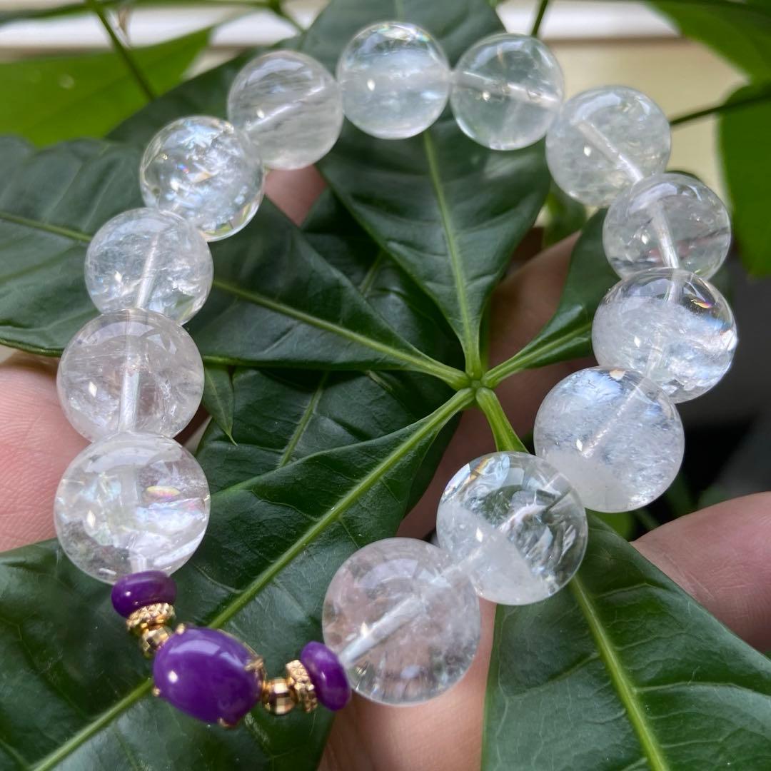 極上　スギライト＆天然アイリスクォーツ　ブレス