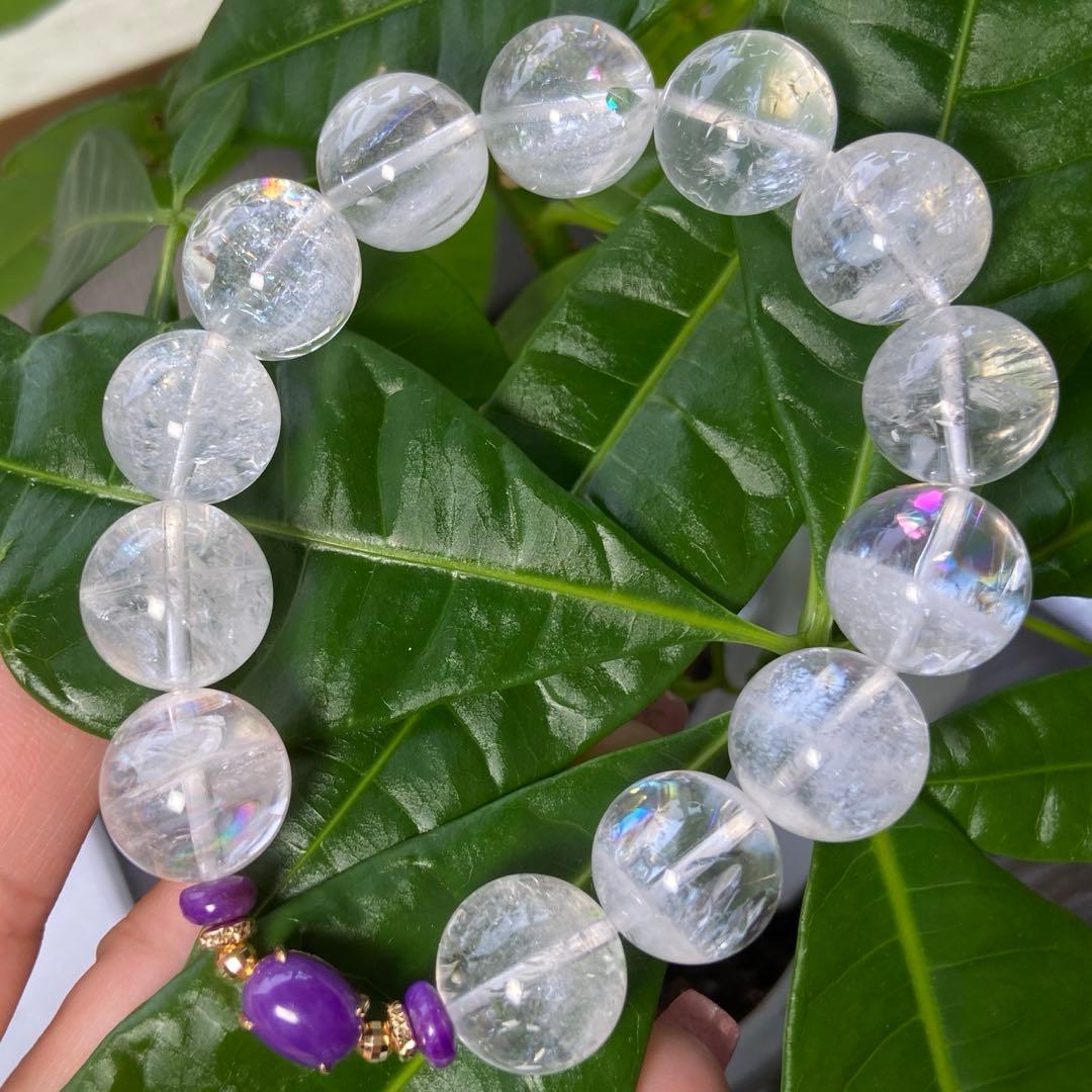 極上　スギライト＆天然アイリスクォーツ　ブレス