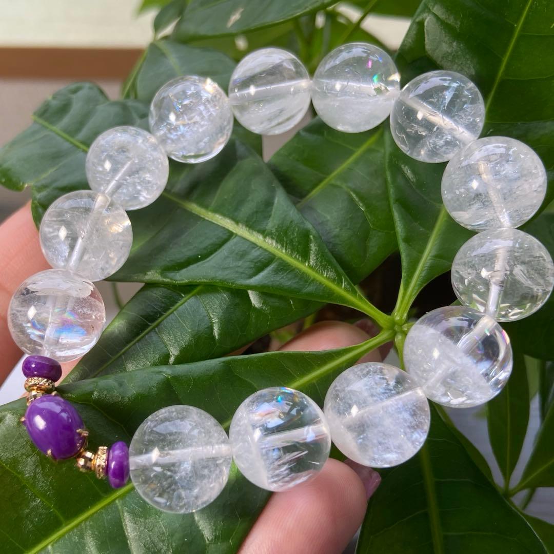 極上　スギライト＆天然アイリスクォーツ　ブレス