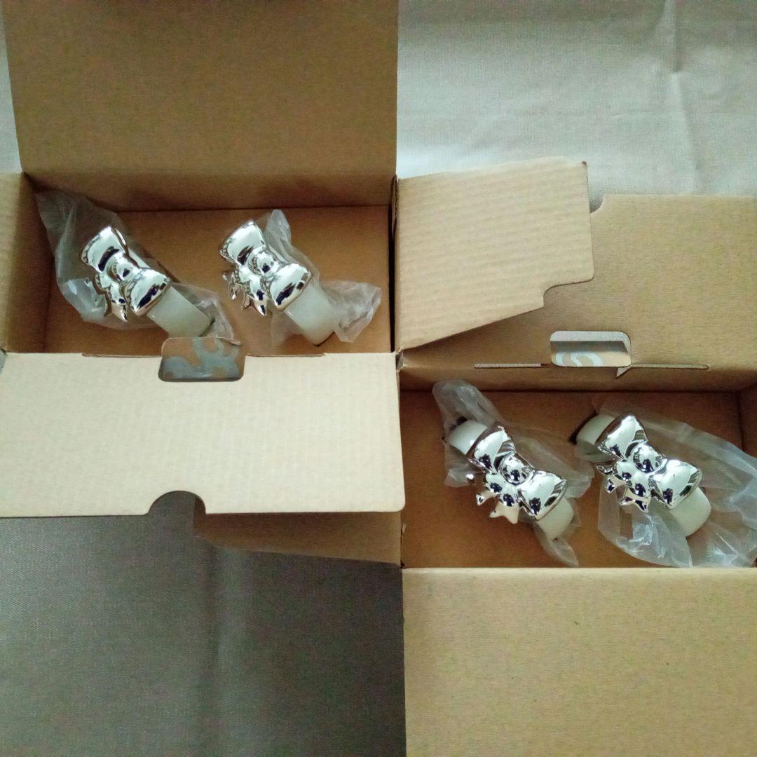 新品　アレッシィ　リボン　ナプキンリング　4個セット