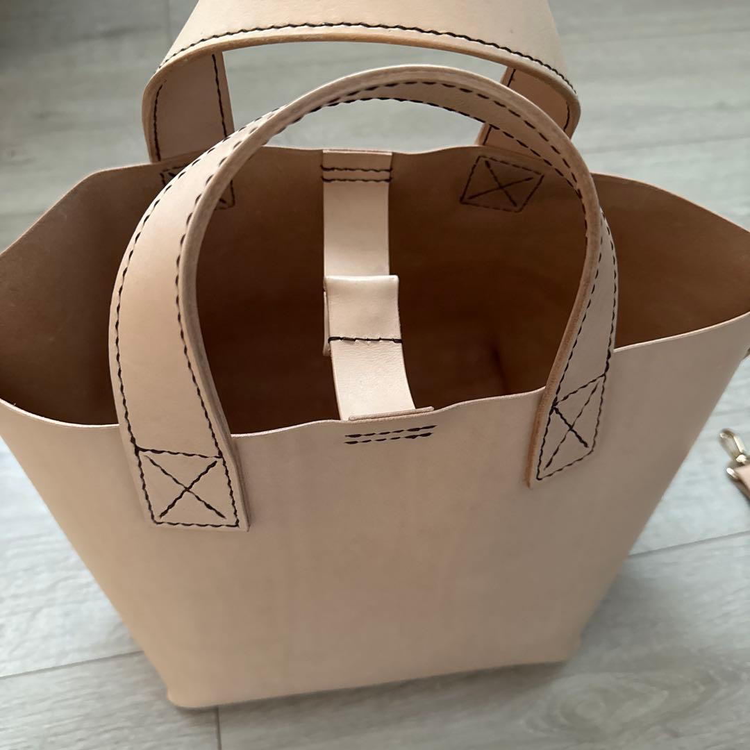 ナチュラル　ヌメ革　トートバッグ&キーストラップ　ハンドメイド