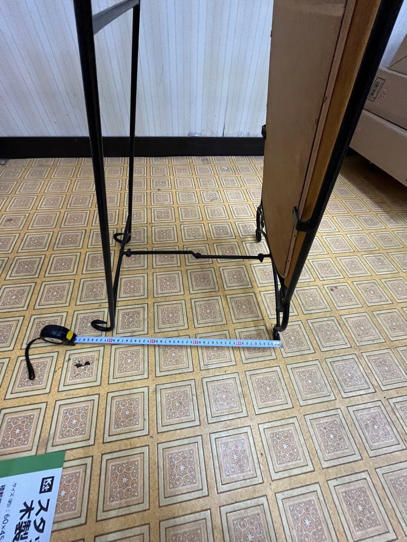 アンティーク風木製スタンドミラー 全身鏡 自立式