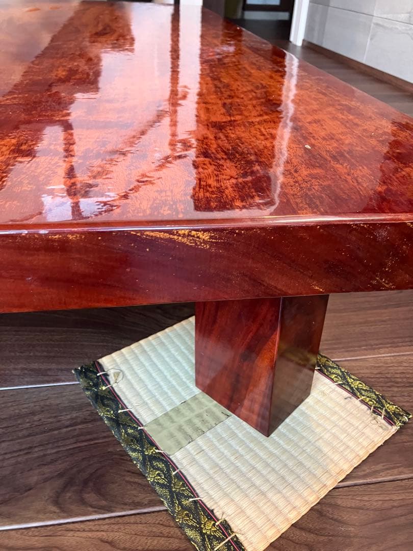 昭和レトロ 無垢材一枚板 高級中型座卓 ちゃぶ台 古民家 当時物