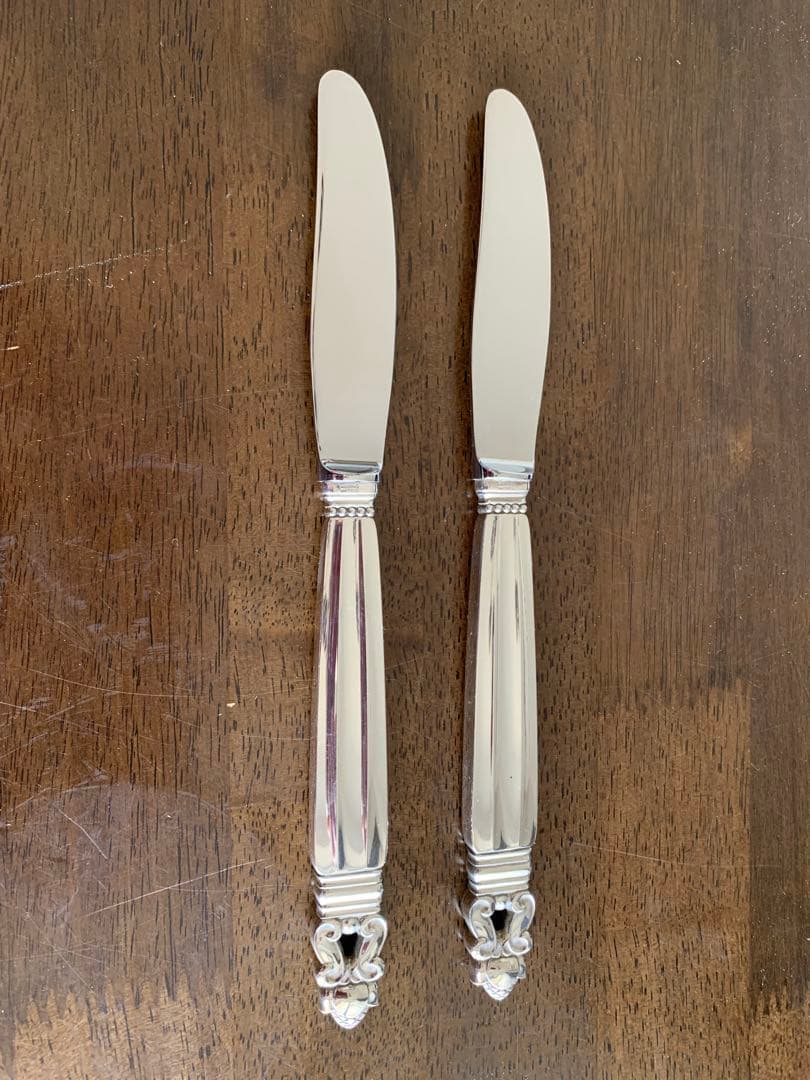 ジョージジェンセン　エコーン　ACORN ランチョンナイフ　スターリングシルバー