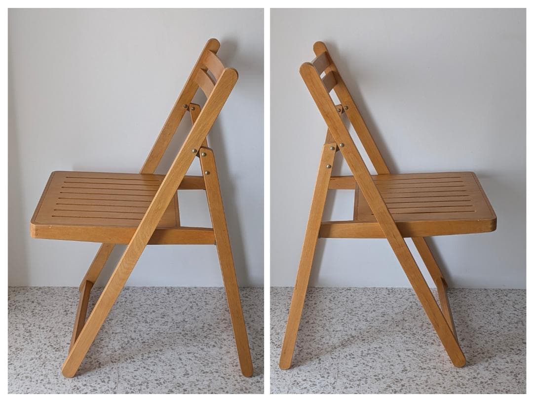 ビンテージ ウッド フォールディングチェア 木製 折りたたみ イス 2脚セット