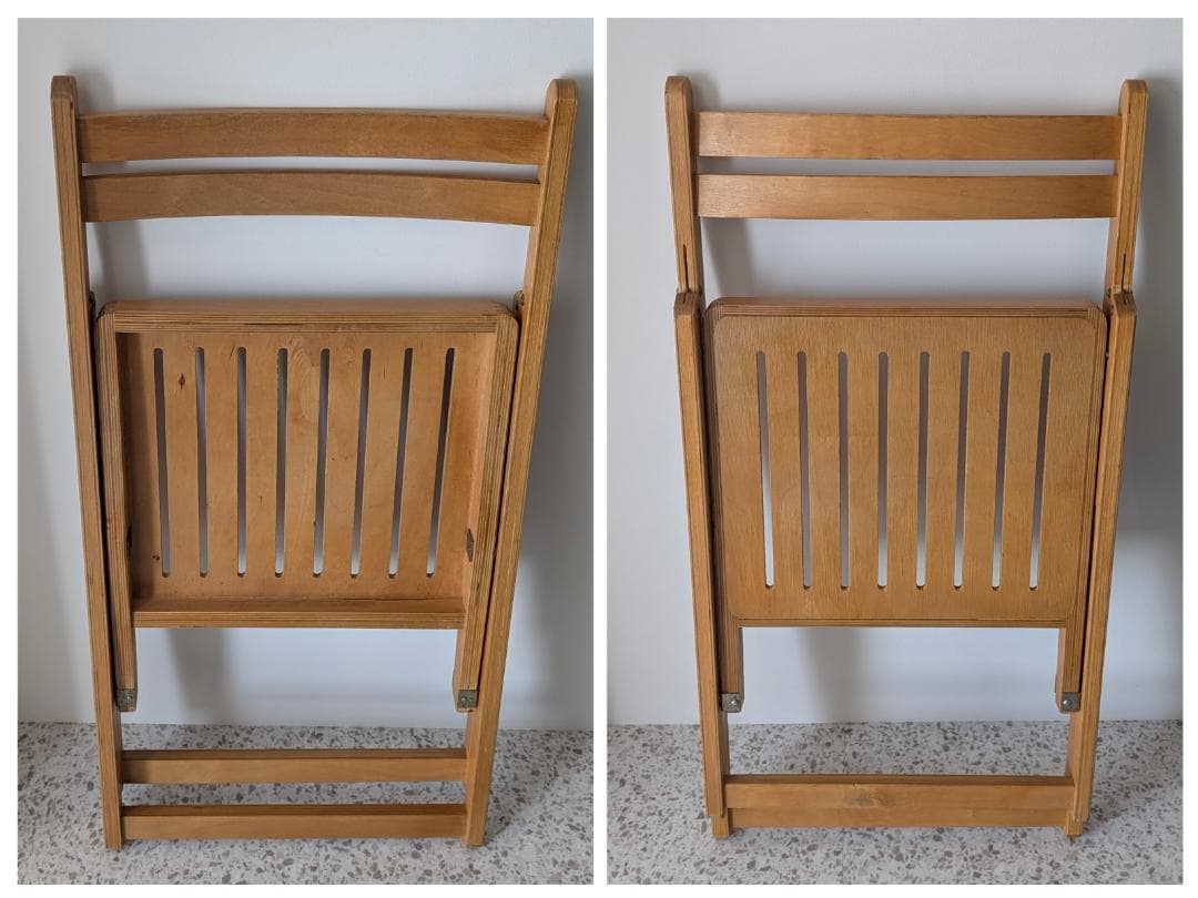 ビンテージ ウッド フォールディングチェア 木製 折りたたみ イス 2脚セット