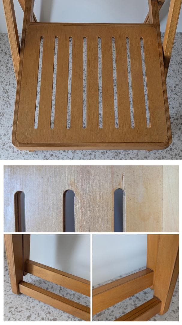 ビンテージ ウッド フォールディングチェア 木製 折りたたみ イス 2脚セット