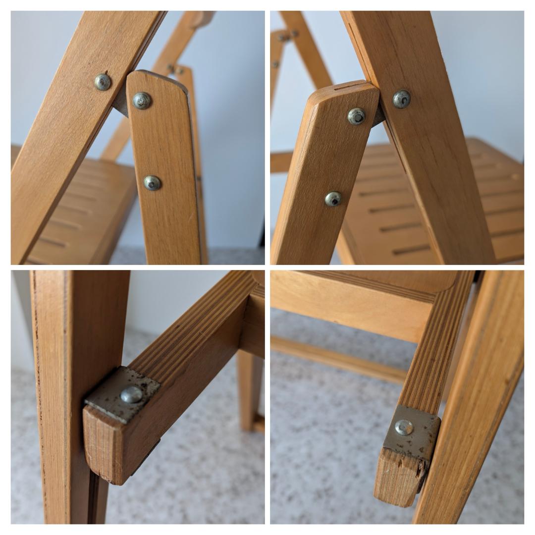 ビンテージ ウッド フォールディングチェア 木製 折りたたみ イス 2脚セット