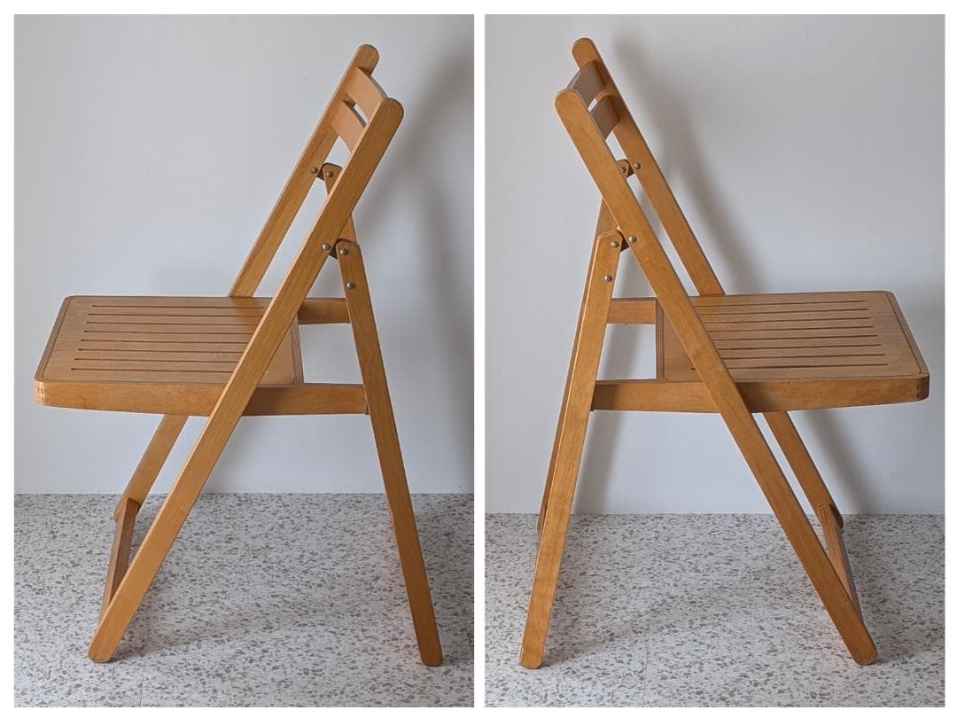 ビンテージ ウッド フォールディングチェア 木製 折りたたみ イス 2脚セット