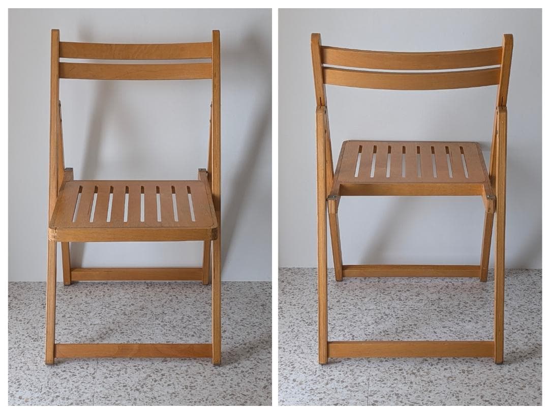 ビンテージ ウッド フォールディングチェア 木製 折りたたみ イス 2脚セット