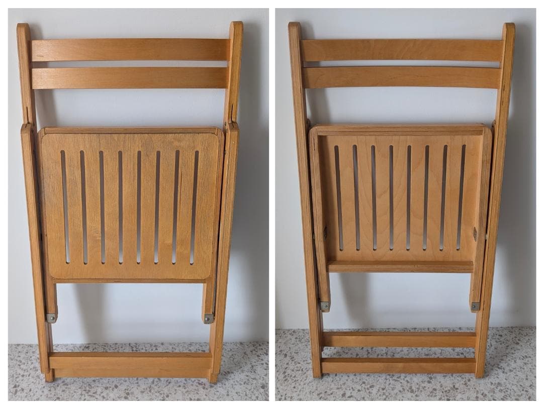 ビンテージ ウッド フォールディングチェア 木製 折りたたみ イス 2脚セット