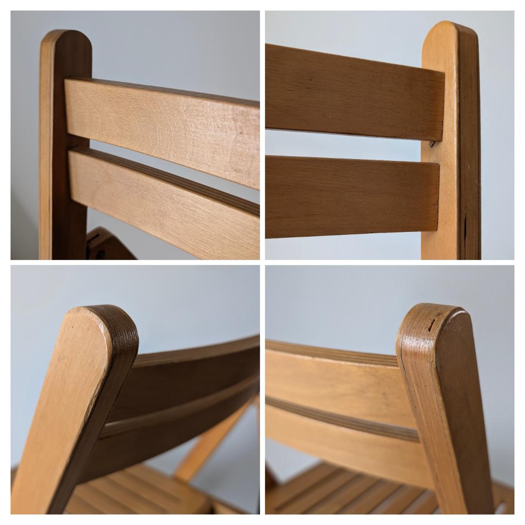 ビンテージ ウッド フォールディングチェア 木製 折りたたみ イス 2脚セット