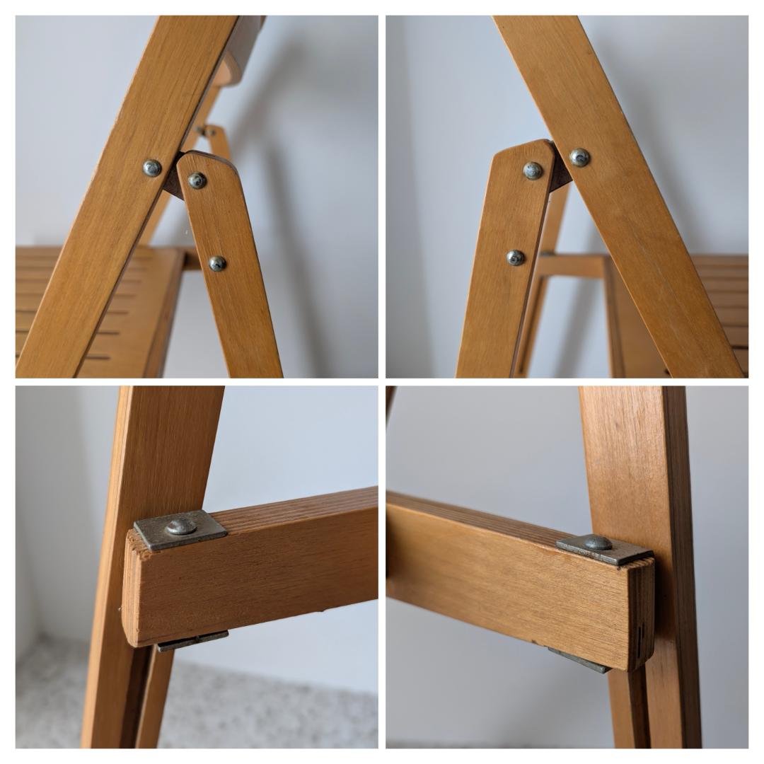 ビンテージ ウッド フォールディングチェア 木製 折りたたみ イス 2脚セット