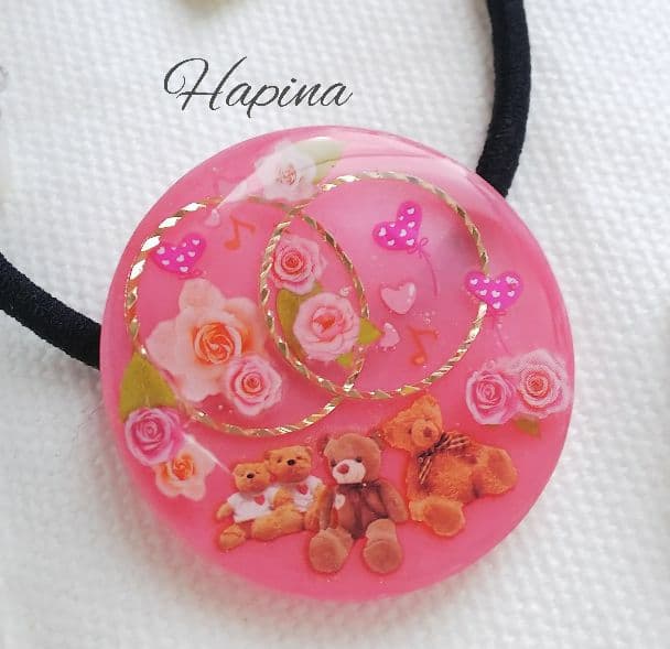 ラブリーベアーラウンドレジンヘアゴム