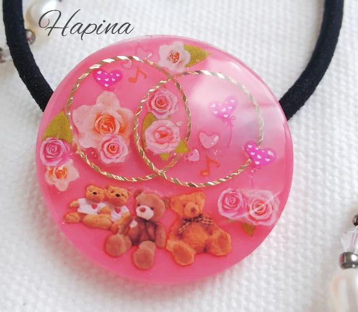 ラブリーベアーラウンドレジンヘアゴム